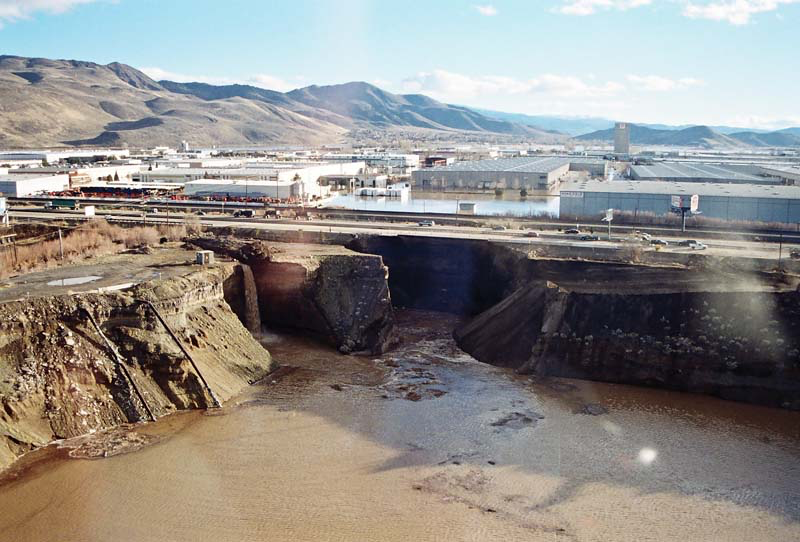 Helms Pit with collapsed I-80 freeway